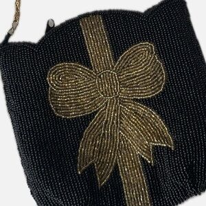 Vintage Mini Bow Beaded Evening Handbag
Black and Gold Beading